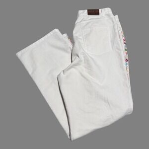 GW Jeans Co UM Company White Floral Embroidered Jeans Women's 16 (Fit 34x30 5/8)
